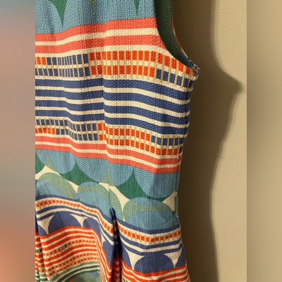 Colorful Taylor Twee 60s Inspired Geometric Sleeveless Dress Size 10 - Picture 4 of 9